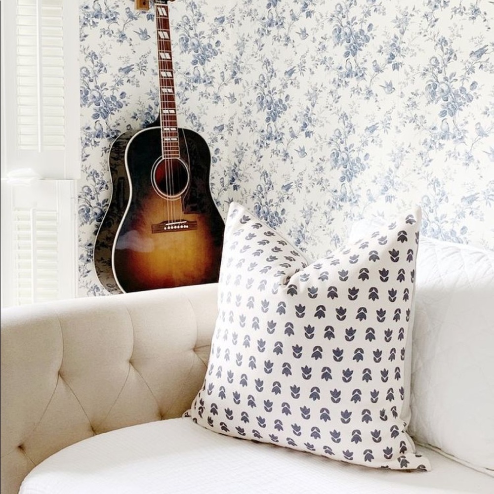 Jolie Marche Flora Block print 20” pillow cover